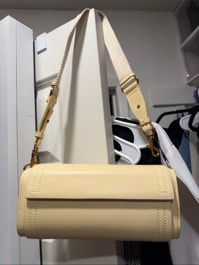 Zara Cream Shoulder Bag with Gold Hardware